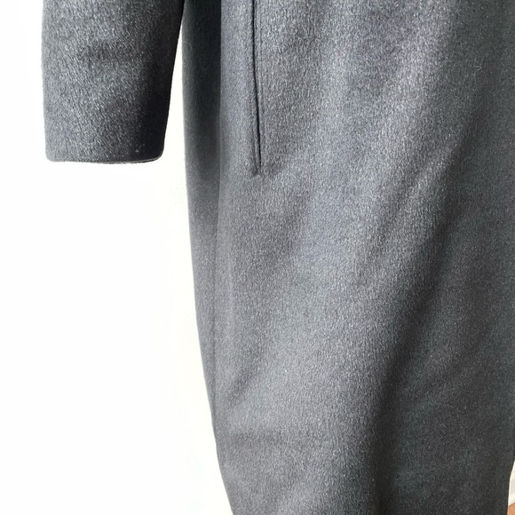 Vintage Seymour Fox Black Wool & Cashmere Bow Accent Button Coat - Picture 4 of 16